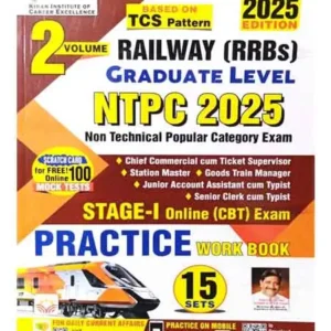 Kiran Railway RRB NTPC 2025 Graduate Level Stage 1 CBT Exam 15 Practice Sets Book Volume 2 English Medium